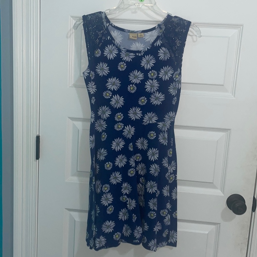 Mudd size 16 blue dress with flowers all over
